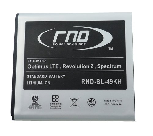 RND Li-Ion Battery (BL-49KH) for LG Optimus LTE (LU6200, SU640), Nitro HD, P930, Revolution 2, and Spectrum Smartphones