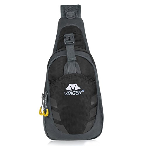 Vbiger Sling Bag Outdoor Sports Chest Bag Shoulder Pack (Black) Vbiger Sling Bag Outdoor Sports Chest Bag Shoulder Pack (Black)