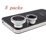 (5 Packs) 3 in 1 Camera Lens Kit for Apple iPhone 4 4S iPad (Fish Eye Lens, Wide Angle + Micro Lens)