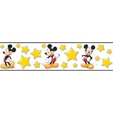 Imperial Disney Home DF059291B Mickey Stars Border, Yellow, 5.25-Inch Wide
