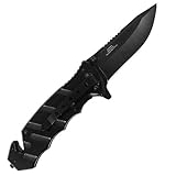 Mtech Black Tactical Rescue Knife with Aluminum Handle