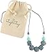 Baby Teething Necklace for Mom, Silicone Teething Necklace, BPA Free (Gray/Mint/White)
