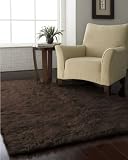 Hand-woven 3000 Gram Flokati Shag Rug Chocolate Brown 7x9