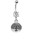 Handcrafted Crystalline Gem Tree of Life Belly Ring