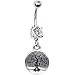 Handcrafted Crystalline Gem Tree of Life Belly Ring