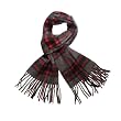 100% Wool Men's Winter Plaid Tassels Ends Long Scarf-Various Colors