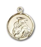 Gold Filled St. Anthony Pendant with Gold Filled Lite Curb Chain 18 inch