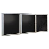 Ghent PA34896BBK Enclosed 48 x 96 Changeable Letterboard, For Indoor Use, 3 Doors, Satin Aluminum