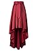 Choies Women's Burgundy/Black Bowknot High Waist Hi-lo Party Skater Skirt