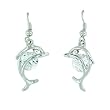 Silver Crystal Dolphin Earrings Dangle