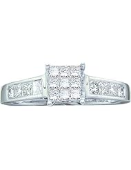 0.50CTW PRINCESS DIAMOND LADIES INVISIBLE SQUARE RING