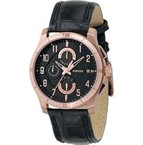 Men's Chronograph Black Leather
