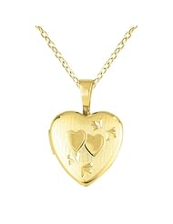 Gold over silver SS & Yg Heart Shaped Locket w/ Double Heart Necklace