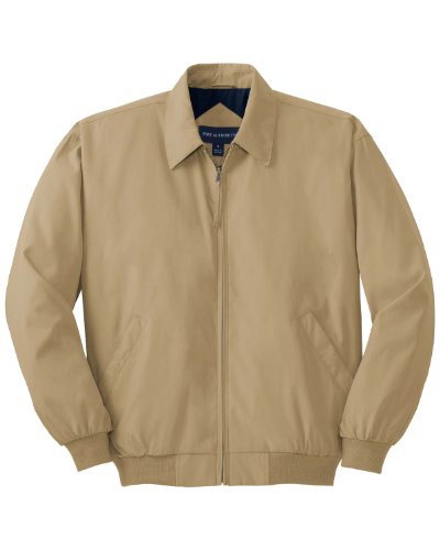 Port Authority Men's Big Casual Microfiber Jacket, Khaki/Solid Bright Navy Lining, Medium Port Authority Men's Big Casual Microfiber Jacket, Khaki/Solid Bright Navy Lining, Medium