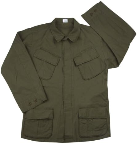 Vintage Style Olive Drab Rip Stop Vietnam Fatigue Shirt
