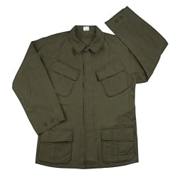 Vintage Style Olive Drab Rip Stop Vietnam Fatigue Shirt