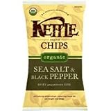 Kettle Organic Potato Chips, Sea Salt & Black Pepper, 5-Ounce Bags (Pack of 15)