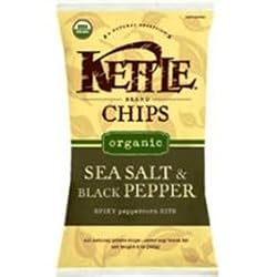 Kettle Organic Potato Chips, Sea Salt & Black Pepper, 5-Ounce Bags (Pack of 15)
