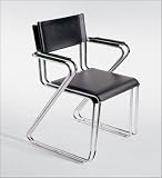 Euro Style 03156 Lisa Leather Stacking Chair Black/Chrome 4 Pack
