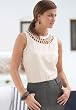 Sleeveless Knotted-Yoke Blouse