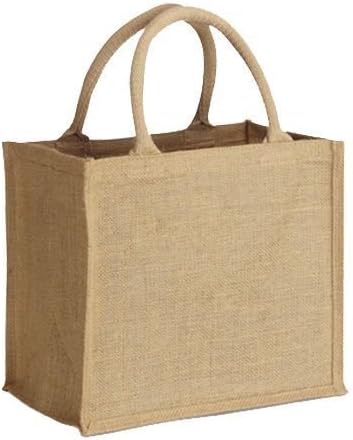 Natural Jute Burlap Handbag / Shopping Bag. (12, 27 X 24 X 17 Cm)