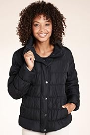 Funnel Neck Shower Resistant Padded Hooded Jacket