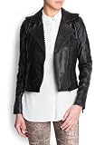 Mango Womens Studded Leather Biker Jacket