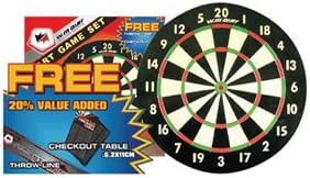 18 Paper Dartboard with FREE Darts, Throw-Line and Checkout Tables "