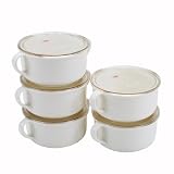 Microwave Party Soup Bowl with Lid & Handle 400ml 5pcs Set, Made in Japan!