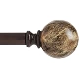 Kenney Marble Ball Window Treatment Hardware, 66 to 120-Inch, Brown/Chocolate