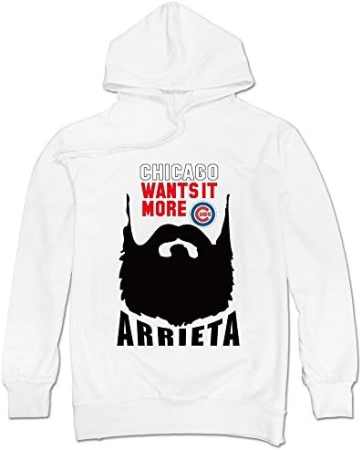Men's Chicago Cubs 49 Jake Arrieta Hoodie White XX-Large