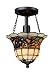 Landmark 70021-1 Tiffany Buckingham 1-Light Semi-Flush Mount, 11-Inch, Vintage Antique