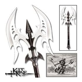 Click here to buy Kit Rae Black Legion Battle Axe, Etched Blades by United Abrasives.