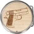 Real Wood Circle Semi Gun Belt Buckle
