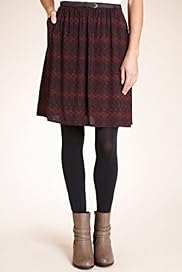 Indigo Collection Abstract Print Skirt with Belt