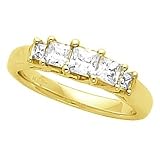 41 9MsKyYhL. SL160  18K Yellow Gold Diamond Five Stone Anniversary Band   1.00 Ct.