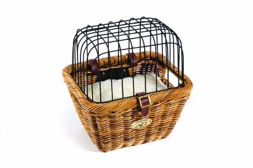 Nantucket Bike Basket CompanyCisco Collection Rectangle Pet Bicycle Basket with Quick Release (Tan, 13 X 12 X 16)