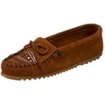 Minnetonka Women's Studded Moccasin,Brown,9.5 M US