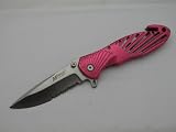 M-Tech Silver Inlay Pink Folder Pocket Knife