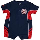 Boston Red Sox Infant Baby Closehole Mesh Dazzle Romper