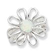 Sterling Silver Opal Flower Ring