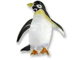Clearly Charming Penguin Sterling Silver and Enamel Pin