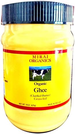 Grass-fed Organic Ghee (Clarified Butter), From Cow's Milk - 15oz - by Miraj International LLC