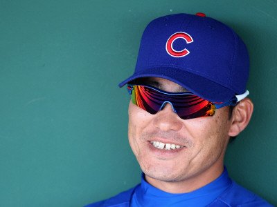 Chicago Cubs v San Francisco Giants, SCOTTSDALE, AZ - MARCH 01: Kosuke Fukudome Photographic Poster Print by Christian Petersen, 9x12