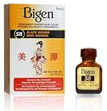 Bigen #58 Black Brown Permanent Powder Hair Color 6 gram Bottle