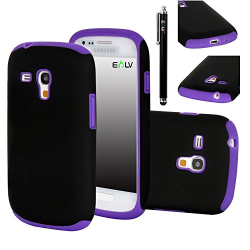 Galaxy S3 MINI Case, E LV Samsung Galaxy S3 MINI Case - Shock-Absorption / High Impact Resistant Hybrid Dual Layer Armor Defender Full Body Protective Case Cover (Hard Plastic with Soft Silicon) for Galaxy S3 Mini i8190 (Purple, Samsung Galaxy S3 Mini)