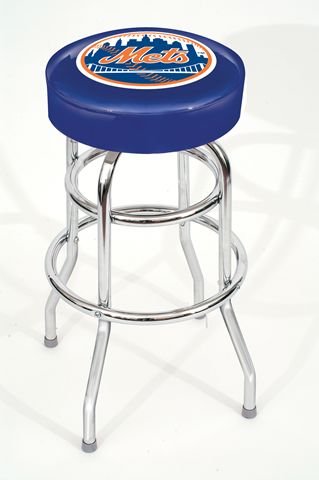 New York Mets NY Backless Swivel Sports Bar Stool