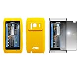 EMPIRE Yellow Silicone Skin Case Cover + Mirror Screen Protector for Nokia  ....