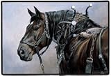 Belgian A Good Days Work Western HOME DECOR Horses Horse Doormat MAT Rug