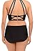EVALESS Womens Stylish Patterned High Waisted Bikini Set Swimsuit Large Size Black